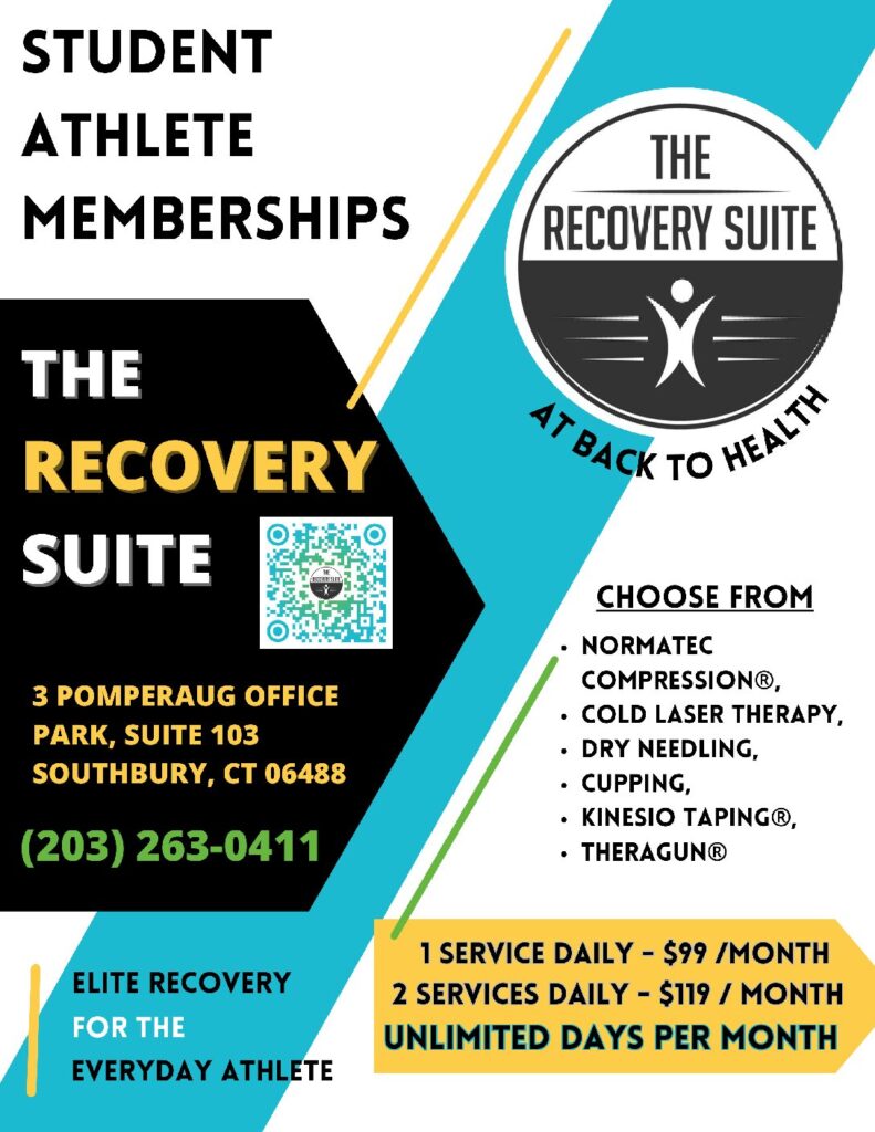 Back to Health in Southbury, CT specializes elite recovery for the everyday athlete or active lifestyle. Call the office at (203) 263-0411 today for an appointment, package deal or membership!